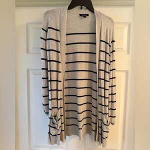 Express Gray and Black Striped Cardigan